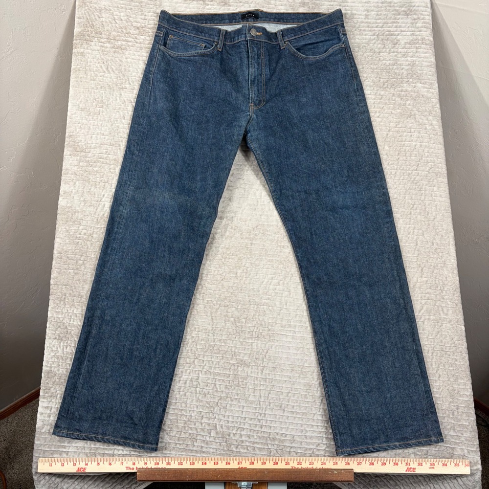 DSTLD Mens Straight Fit Jeans Dark Wash Indigo Blue Made in USA 40x32